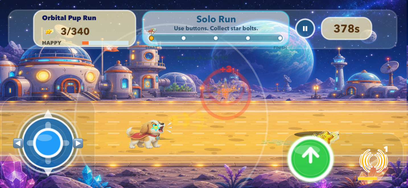 Pup Pup Go Orbital Pup Run App Store screenshot.