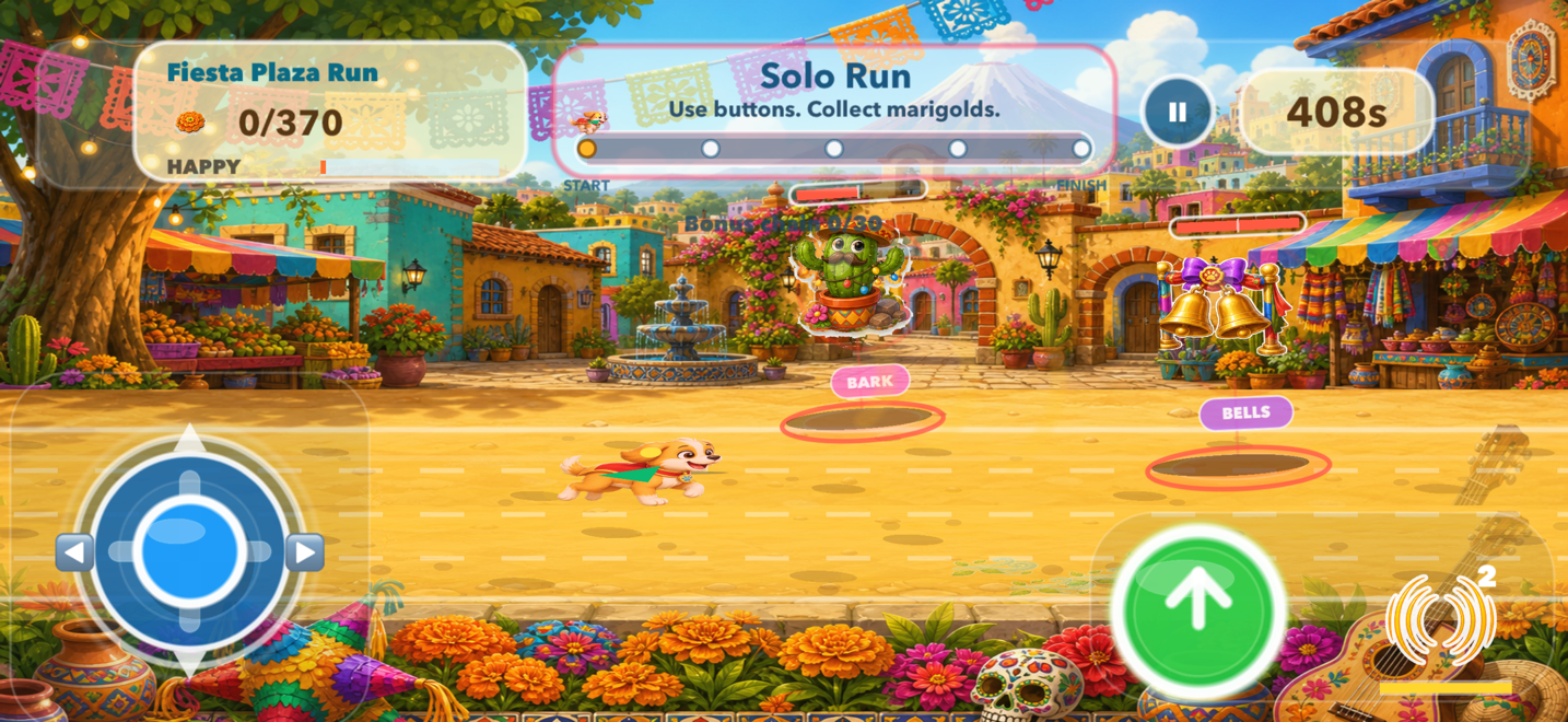 Fiesta Plaza Run gameplay screenshot.