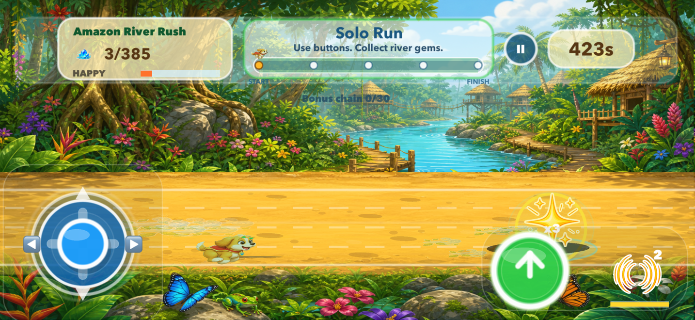 Amazon River Rush gameplay screenshot.